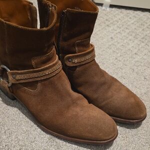John Varvatos Rich Brown Suede Boots